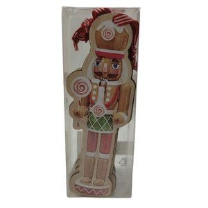 Holiday Time Nutcracker Pressed Wood 8 in Christmas Ornament 6 Piece Set New